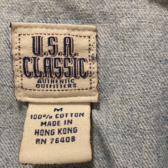 Vintage U.S.A. Classic Authentic size Medium Blue Jean Vest - Picture 2 of 9